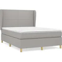 Syfax Boxspringbett mit Matratze Hellgrau 140x200 cm Stoff