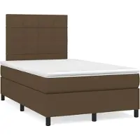 Syfax Boxspringbett mit Matratze Dunkelbraun 120x190 cm Stoff