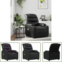 The Living Store Massagesessel Schwarz Kunstleder