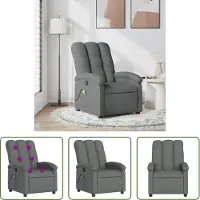 The Living Store Massagesessel Dunkelgrau Stoff