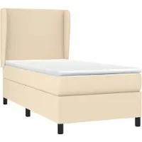 Syfax Boxspringbett mit Matratze Creme 90x190 cm Stoff