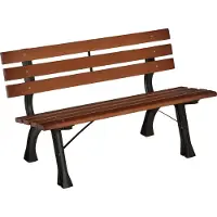 Outsunny Gartenbank 2-Sitzer, Sitzbank, Parkbank mit Rückenlehne, Kaffee