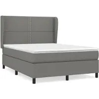 Syfax Boxspringbett mit Matratze Dunkelgrau 140x190 cm Stoff