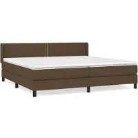 Syfax Boxspringbett mit Matratze Dunkelbraun 200x200 cm Stoff