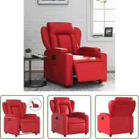 The Living Store Relaxsessel Elektrisch Rot Kunstleder