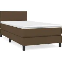 Syfax Boxspringbett mit Matratze Dunkelbraun 80x200 cm Stoff