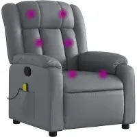 vidaXL "SALE 2026"Massagesessel/Relaxsessel - Modernes Design - TV-Sessel - Einzelsofa - Relaxsessel Grau Kunstleder - Couchsessel DE3874984