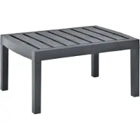 The Living Store Gartentisch Anthrazit 78x55x38 cm Kunststoff