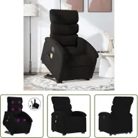 The Living Store Massagesessel mit Aufstehhilfe Schwarz Stoff
