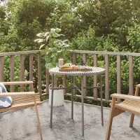 vidaXL Möbel Beistelltisch Grau 45 cm Poly Rattan - Gartentische &24885
