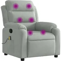Syfax Massage-Relaxsessel, hellgrauer Samt