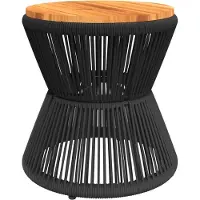 vidaXL Couchtisch mit Drahtgestell Schwarz Ø 45x44 cm Akazienholz