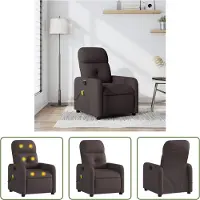The Living Store Massagesessel Dunkelbraun Stoff