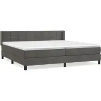 Syfax Boxspringbett mit Matratze Dunkelgrau 200x200 cm Samt