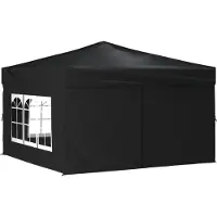 vidaXL "Winteraktion" Partyzelt Faltbar mit Seitenwänden Schwarz 3x3 m - Pavillons & Partyzelte CC22830