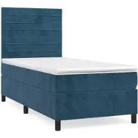 Syfax Boxspringbett mit Matratze Dunkelblau 90x200 cm Samt