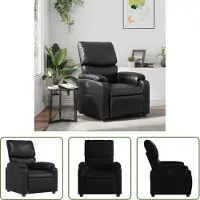 The Living Store Relaxsessel Schwarz Kunstleder