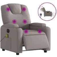 Syfax Massagesessel Elektrisch Taupe Stoff