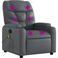 Syfax Massagesessel Relaxsessel Grau Kunstleder