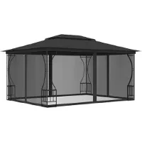Syfax Pavillon mit Netz 300x400x265 cm Anthrazit