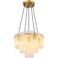 Globo Pendellampe Ø 50cm Gorley Gold mit weißen Glasstäben