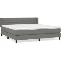 Syfax Boxspringbett mit Matratze Dunkelgrau 160x200 cm Stoff