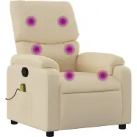 Syfax Massage-Relaxsessel, cremefarbener Stoff