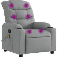 Syfax Massage-Relaxsessel, hellgrauer Stoff