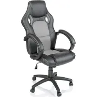 Tresko Racing Chefsessel Bürostuhl Drehstuhl Schalensitz Bürosessel Schreibtischstuhl schwarz/grau