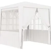 Syfax Profi-Partyzelt mit Seitenwänden 2×2m Weiß 90 g/m²