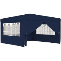 Syfax Profi-Partyzelt mit Seitenwänden 4×4 m Blau 90 g/m²