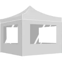 Syfax Profi-Partyzelt Faltbar mit Wänden Aluminium 2×2m Weiß