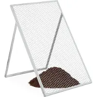 Relaxdays Durchwurfsieb, HxB: 100 x 60 cm, verzinktes Gartensieb, Streckmetall 20 x 40 mm, Kompostsieb, Stahl, silber