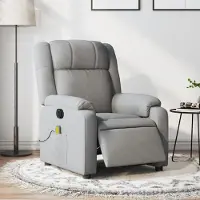 vidaXL Massagesessel Elektrisch Hellgrau Stoff , Klassische Sessel 2024 Neu