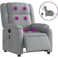 Syfax Massagesessel Elektrisch Hellgrau Stoff