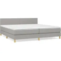 Syfax Boxspringbett mit Matratze Hellgrau 200x200 cm Stoff