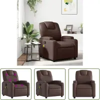 The Living Store Massagesessel Braun Kunstleder