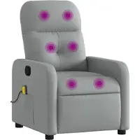 Syfax Massage-Relaxsessel, hellgrauer Stoff