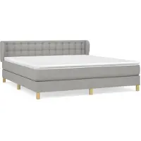 Syfax Boxspringbett mit Matratze Hellgrau 180x200 cm Stoff