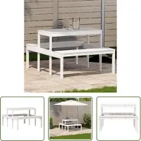 The Living Store Picknicktisch 110x134x75 cm Massivholz Kiefer