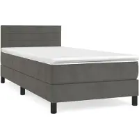 Syfax Boxspringbett mit Matratze Dunkelgrau 90x190 cm Samt