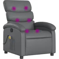 Syfax Massagesessel Relaxsessel Grau Kunstleder