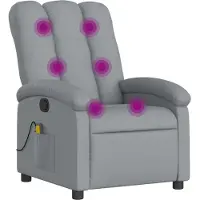 Syfax Massage-Relaxsessel, hellgrauer Stoff