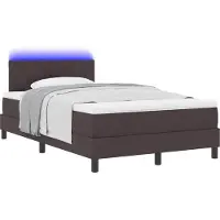 Syfax Boxspringbett mit Matratze Dunkelbraun 120 x 190 cm Stoff