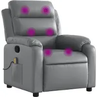 Syfax Massagesessel Relaxsessel Grau Kunstleder