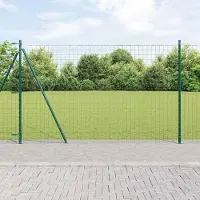 Syfax Zaun mit Pfosten Grün 1,5 x 10 m Stahl