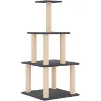 vidaXL "2026 MODERNE" Kratzbaum mit Sisal-Kratzsäulen Dunkelgrau 111 cm - Kratzbäume CC5562439