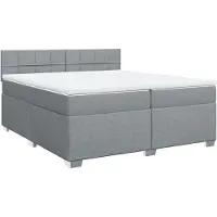 Syfax Boxspringbett mit Matratze Hellgrau 200x200 cm Stoff