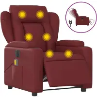 Sonstiges Massagesessel Elektrisch Weinrot Kunstleder