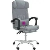 Syfax Bürostuhl mit Massagefunktion Hellgrau Stoff